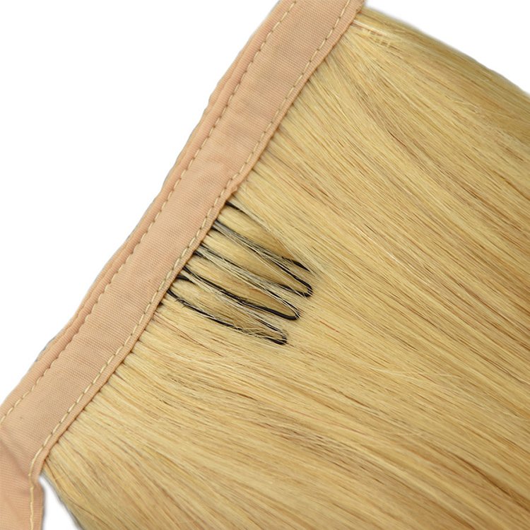 Fast Delivery Natural Straight Brazilian Remy Drawstring Pony Tail Human Hair Extensions Wrap Around Ponytails