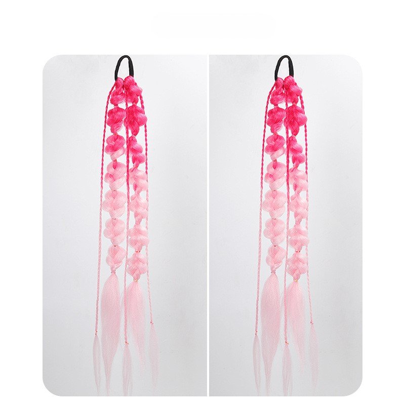 BLINGTINSEL Crochet Hair Extensions Glitter Braiding Hair Cosplay Handmade Ombre Synthetic Bubble Tinsel Ponytail