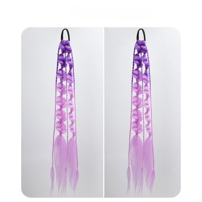 BLINGTINSEL Crochet Hair Extensions Glitter Braiding Hair Cosplay Handmade Ombre Synthetic Bubble Tinsel Ponytail