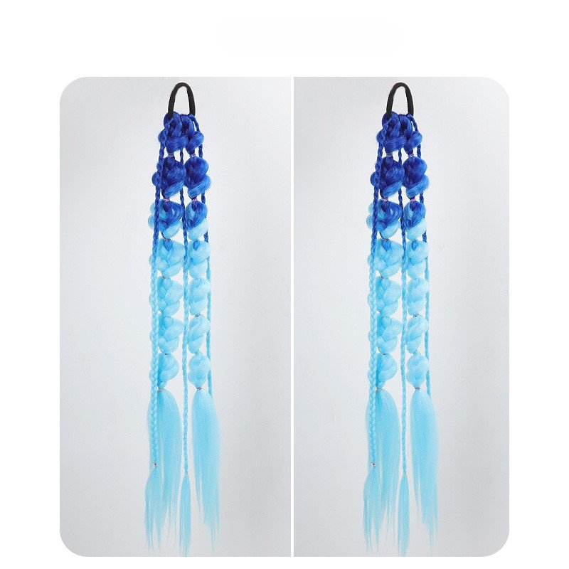 BLINGTINSEL Crochet Hair Extensions Glitter Braiding Hair Cosplay Handmade Ombre Synthetic Bubble Tinsel Ponytail