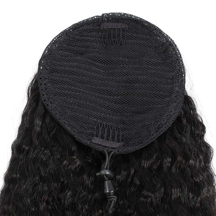 Afro Kinky Curly Drawstring Ponytail Human Hair Extensions Hairpieces for Black Women Raw Virgin Wrap Around Ponytail Human Hair