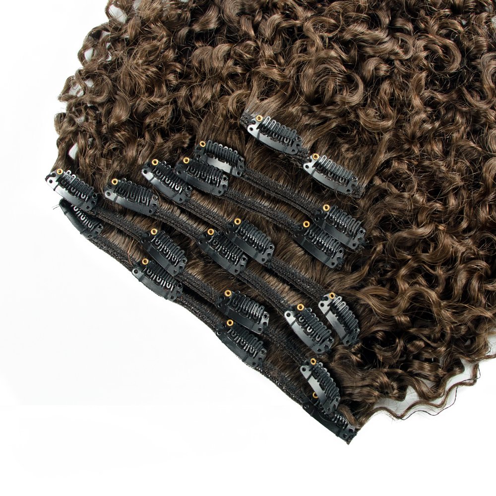 Kinky Curly 12A Grade Clip In Hair Extensions 100% Raw Virgin Human Hair Clip In Extensions