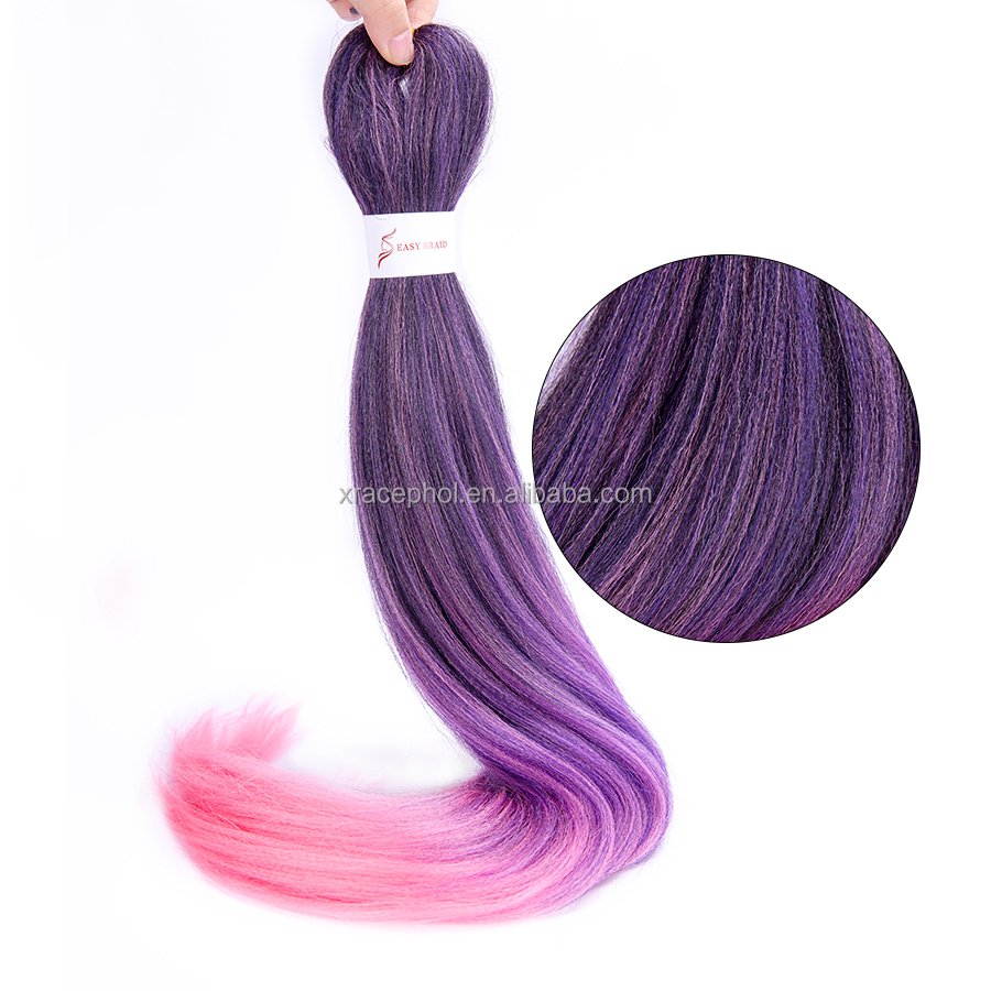 Wholesale Custom 1x 2x 3x Cheap Easy Braid Ombre Synthetic EZ Pre-Stretched Braiding Hair for Braids Twist Curl Hair Extension