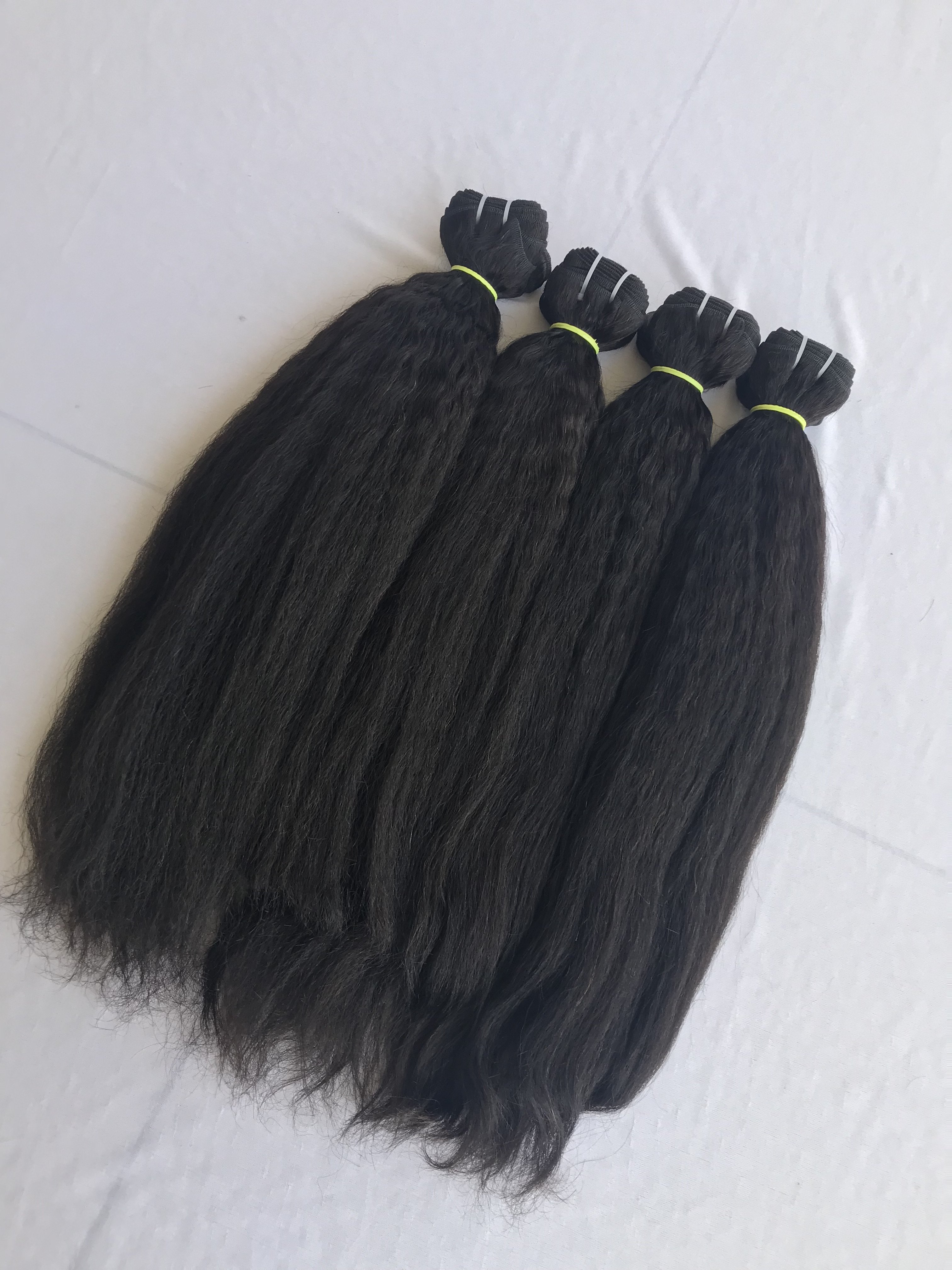 Wholesale Top Premium Quality Grade Indian Supplier Cambodian Mink Virgin 22'' Yaki Straight Bundles Single Drawn Hair Extension