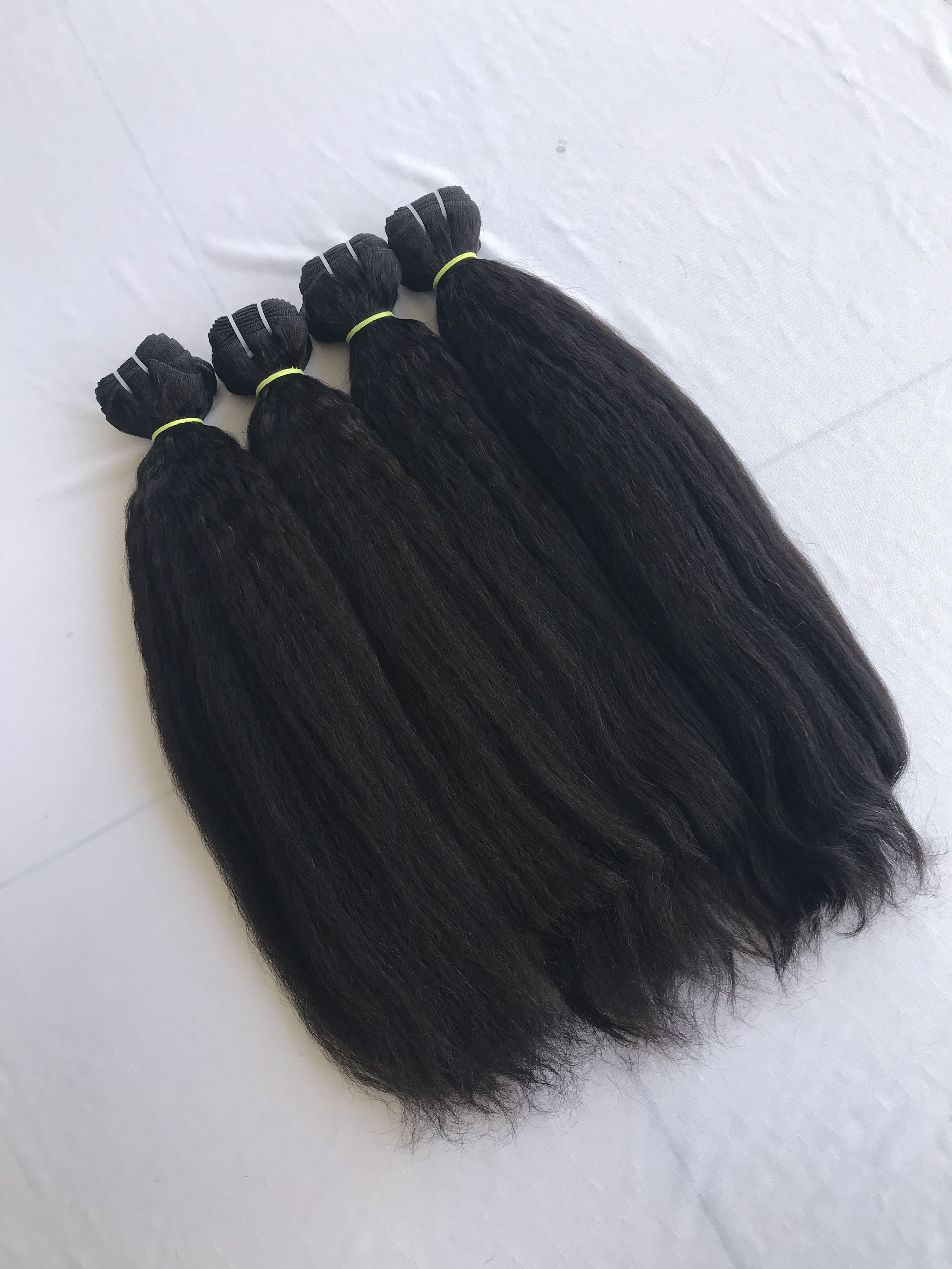 Wholesale Top Premium Quality Grade Indian Supplier Cambodian Mink Virgin 22'' Yaki Straight Bundles Single Drawn Hair Extension