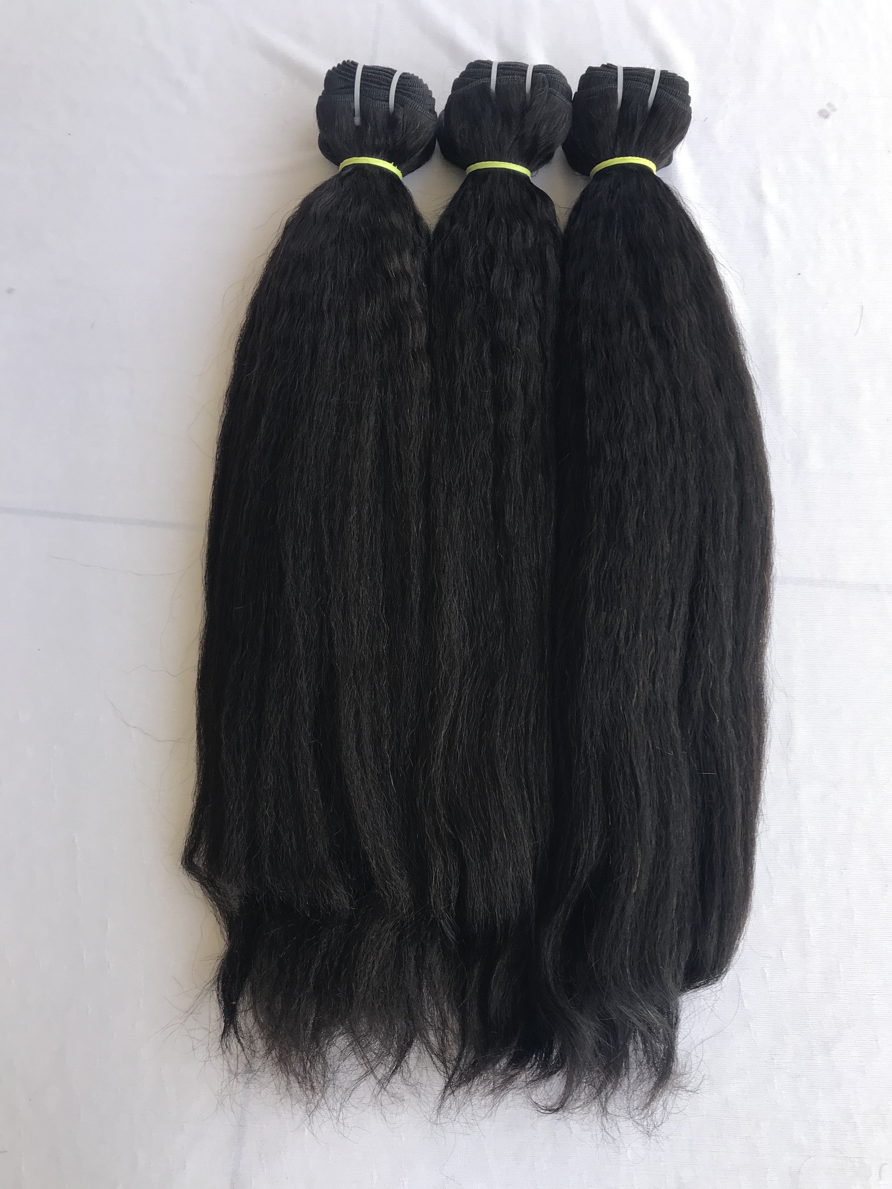 Wholesale Top Premium Quality Grade Indian Supplier Cambodian Mink Virgin 22'' Yaki Straight Bundles Single Drawn Hair Extension