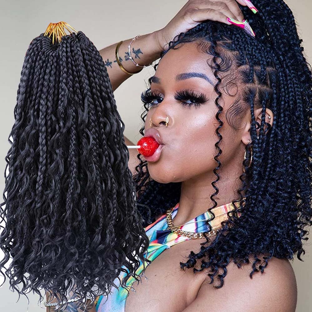 box braids hair synthetic hair attachment 14inch length bob crochet hair