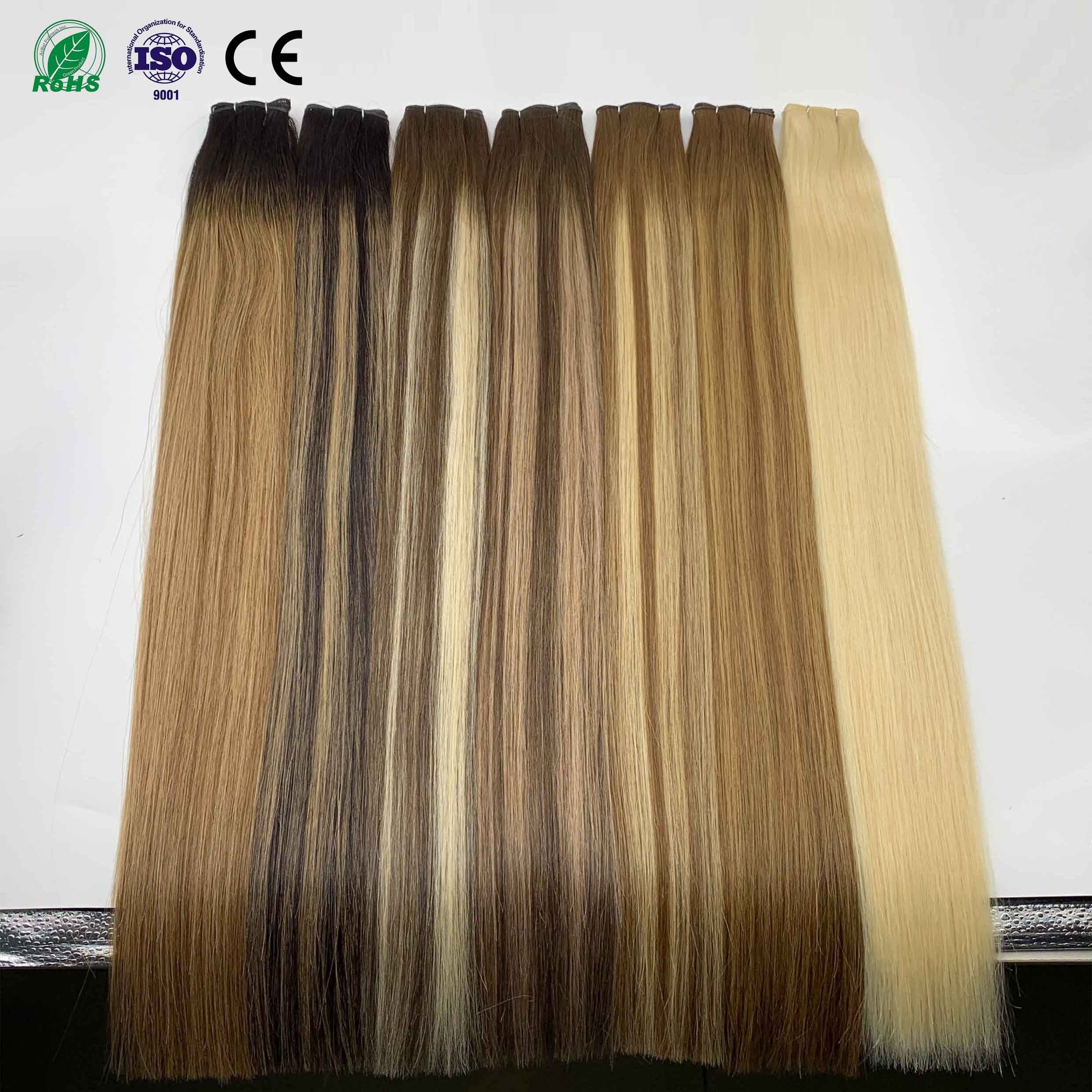 Fasimei 100% Russian Human Hair Smooth Natural Flat Weft Hair Extensions