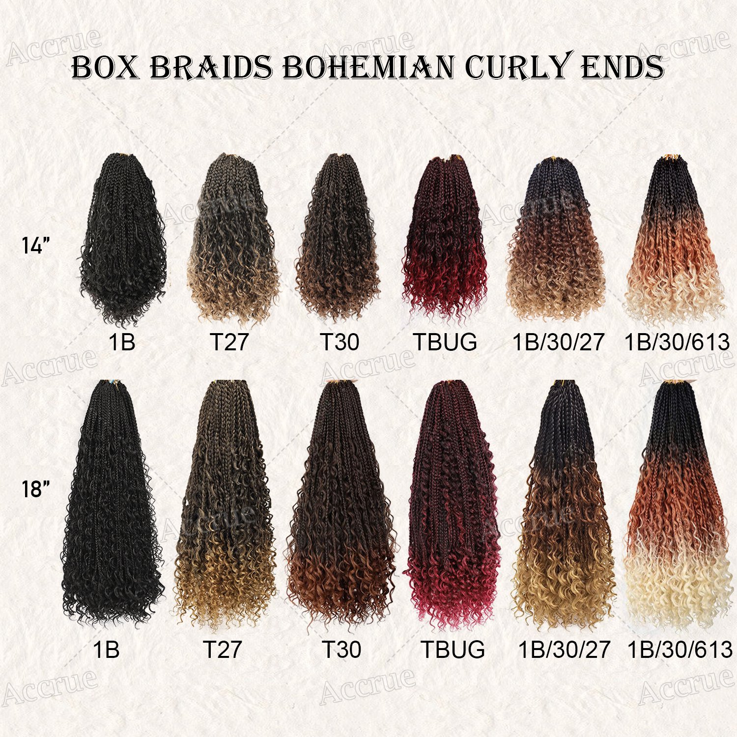 18 24 Inch Long Goddess Box Braids Crochet Hair Bohemian Hippie Synthetic Braiding Hair Pre-looped Box Braids with Curly Ends