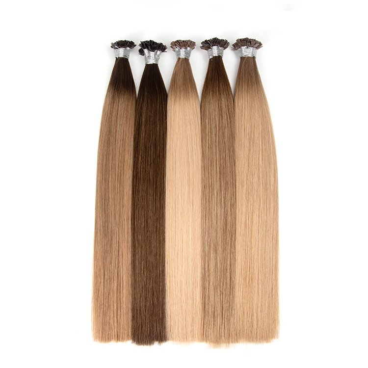 Double Drawn Pre-bonded Keratin Russian Remy 100% European Human Hair Extensions flat tip hair extension