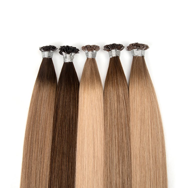 Double Drawn Pre-bonded Keratin Russian Remy 100% European Human Hair Extensions flat tip hair extension