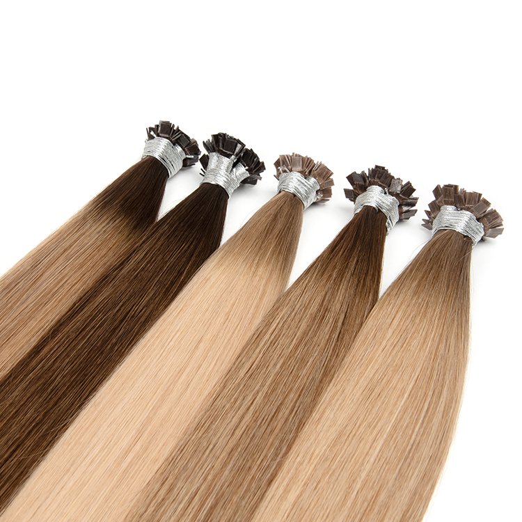 Double Drawn Pre-bonded Keratin Russian Remy 100% European Human Hair Extensions flat tip hair extension