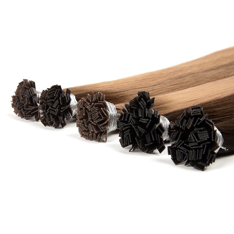 Double Drawn Pre-bonded Keratin Russian Remy 100% European Human Hair Extensions flat tip hair extension