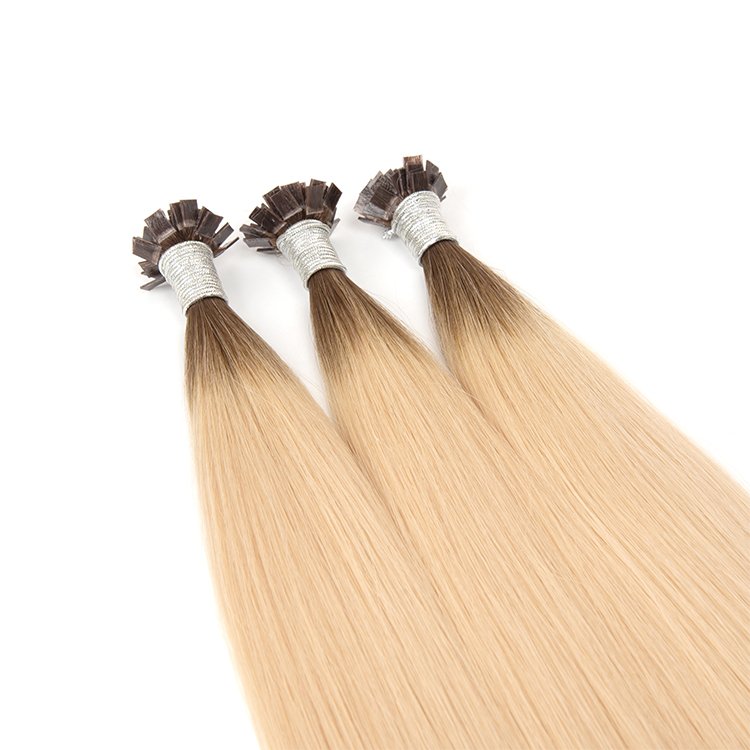 Double Drawn Pre-bonded Keratin Russian Remy 100% European Human Hair Extensions flat tip hair extension