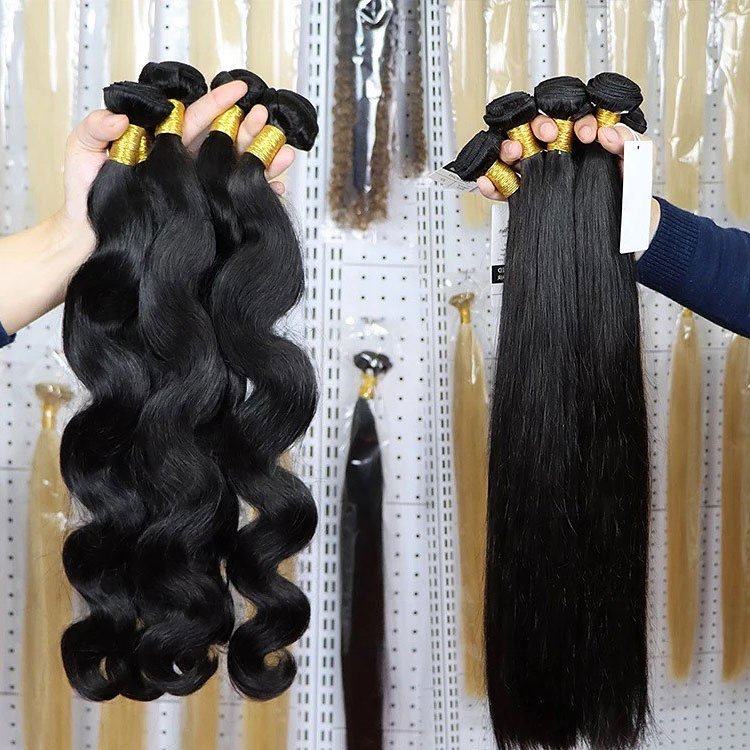 Unprocessed 40 50 60 inch Extra long size human hair extension and cuticle aligned hair bundles