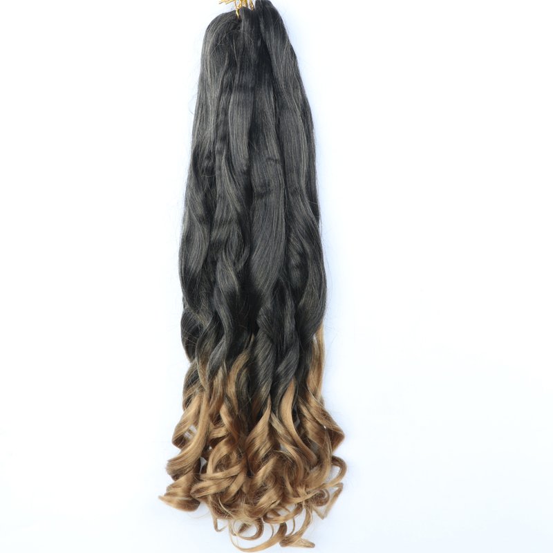 French Curly Pre Stretched Bouncy Curl Braiding Hair Yaki Texture Bouncy Spanish crochet hair ombre brown French Curly Hair