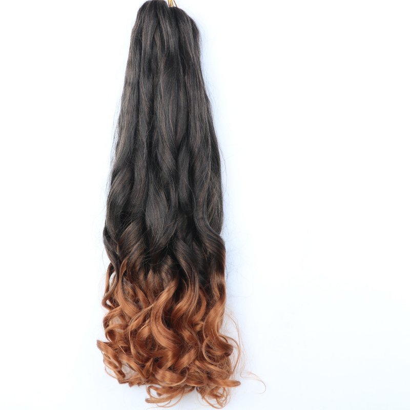 French Curly Pre Stretched Bouncy Curl Braiding Hair Yaki Texture Bouncy Spanish crochet hair ombre brown French Curly Hair