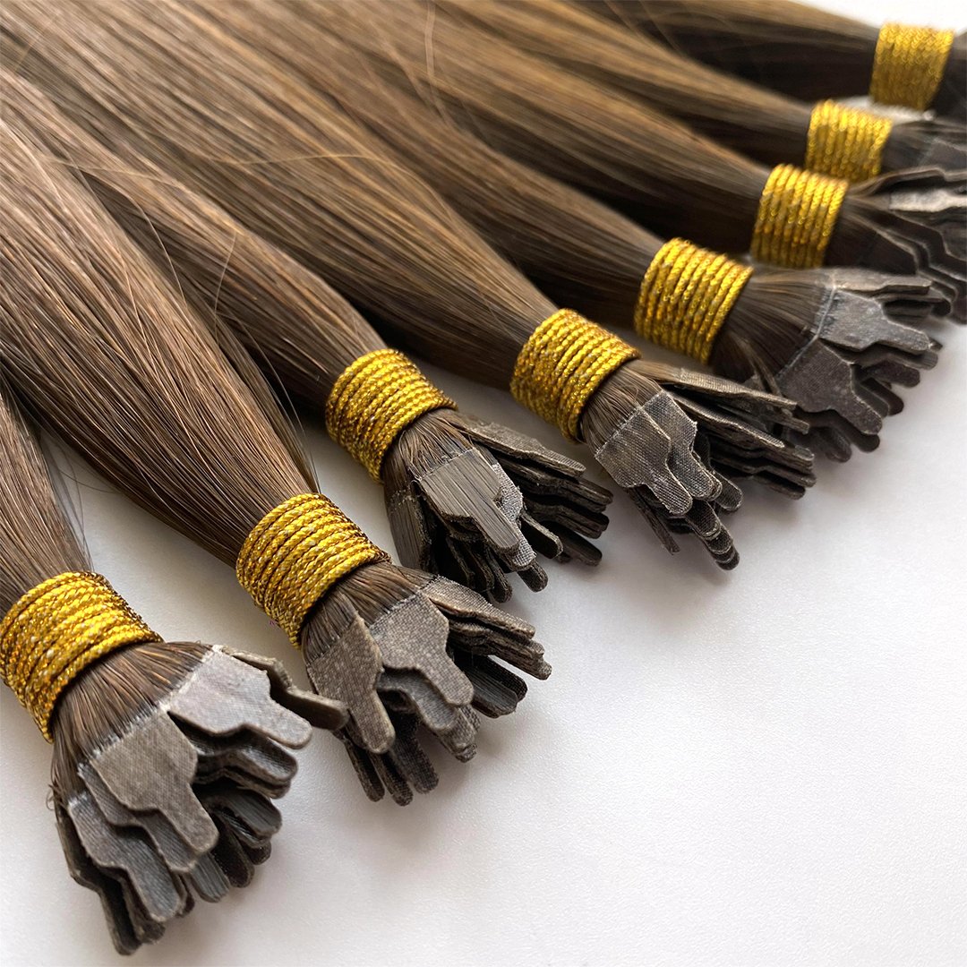 2024 V Light Human Hair Supplier Raw Double Drawn Remy Keratin Fan Tip Hair Extensions