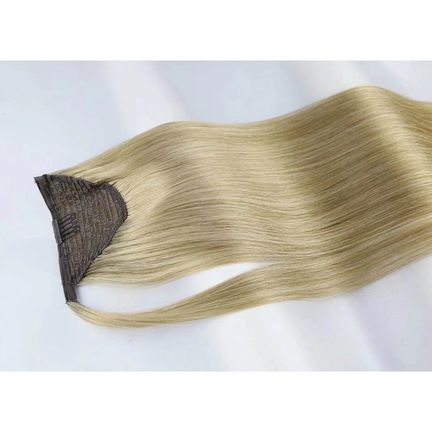 Pony Tail Human Hair Extensions Queue De Cheval Naturel Silver White Blonde 12A Virgin Ponytail Extensions Human Hair With Claw