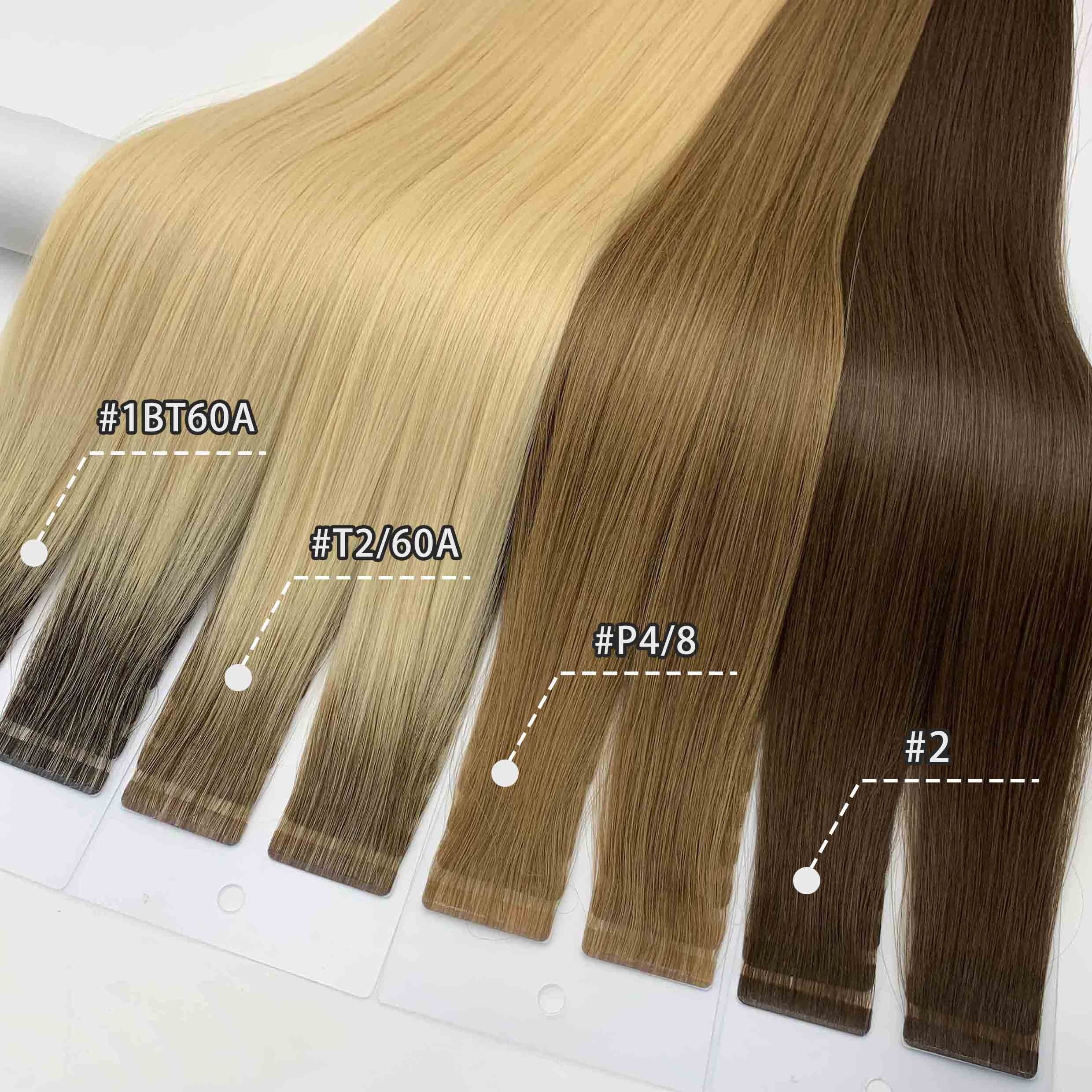 wholesale hand made Raw Vietnamese invisible extensions semi injected tape in human hair extensions