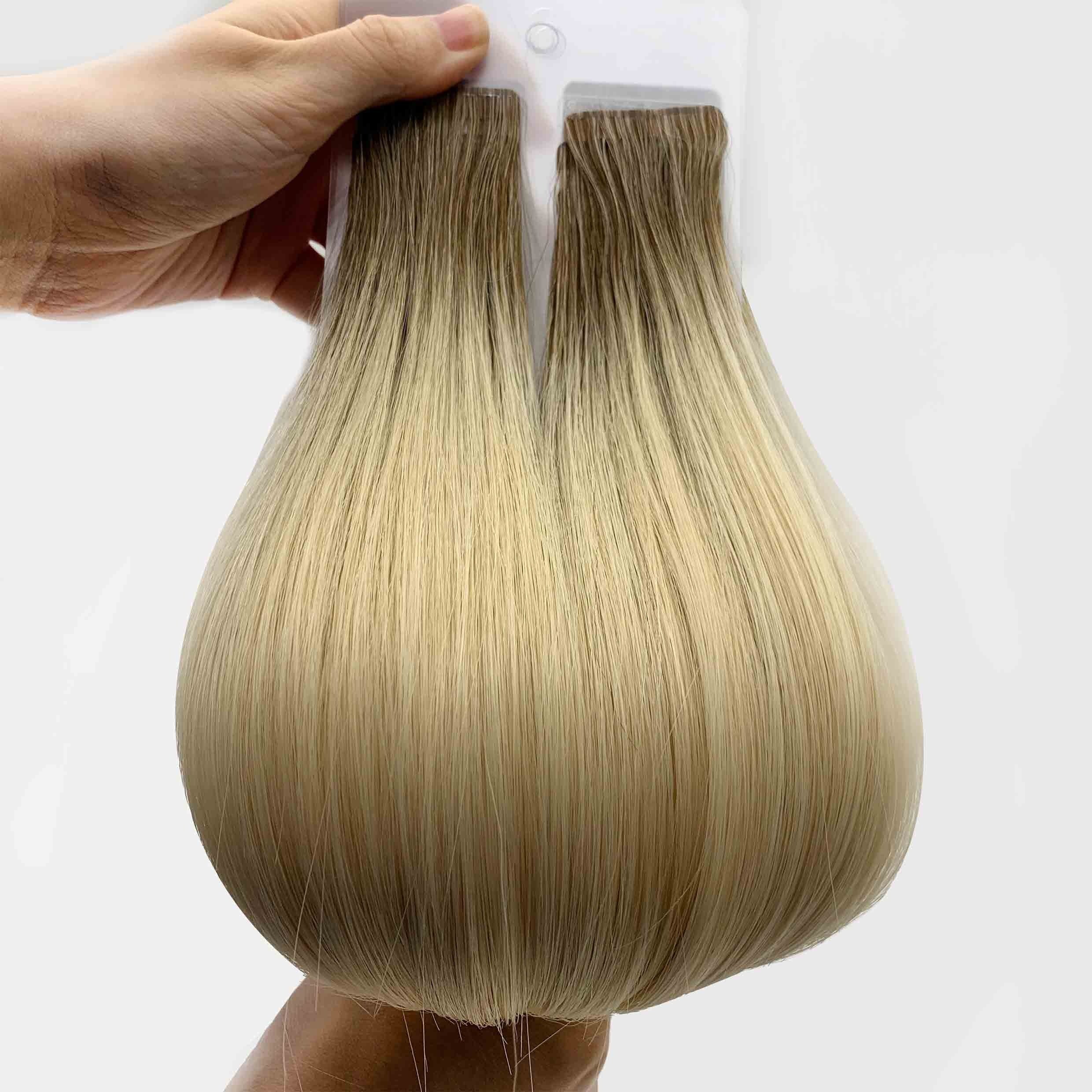 wholesale hand made Raw Vietnamese invisible extensions semi injected tape in human hair extensions