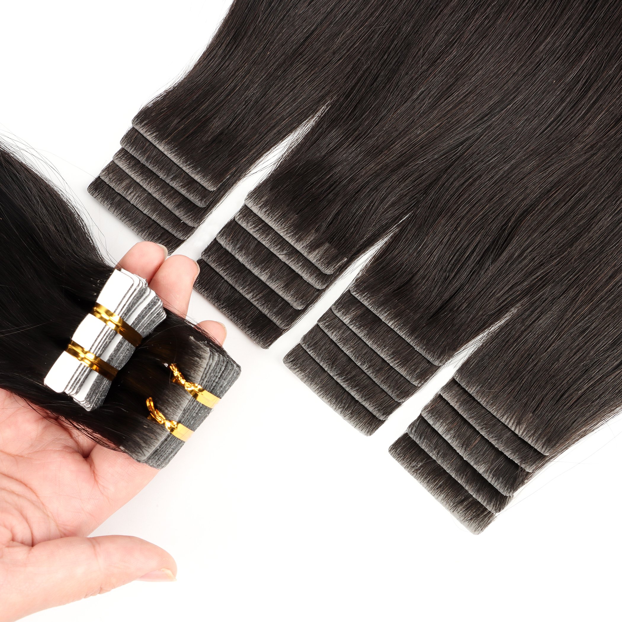Factory Luxury 13A Virgin Cuticle Aligned injected Tape Human Hair Extensions Invisible Seamless Tape in Tape Hair Extension