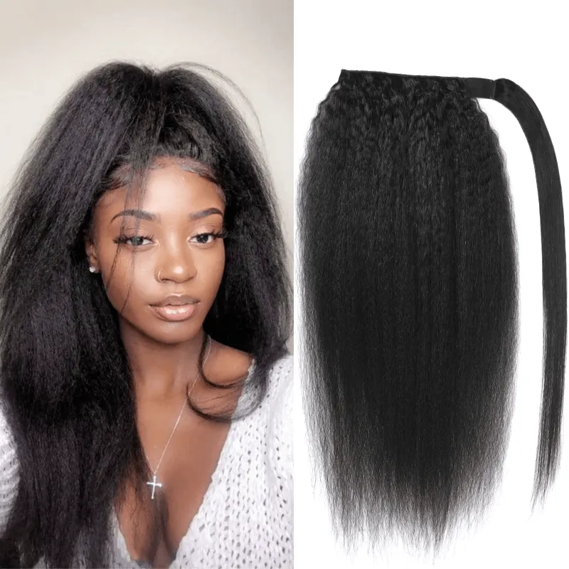 Wrap Around Ponytail 100% Virgin Human Hair Silky Straight Remy Vietnamese Human Hair extensions Clip Ponytails