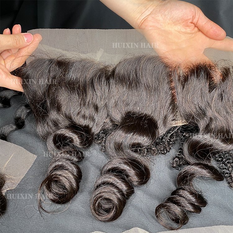 wholesale cheap 5x5 13x4 HD lace closure and frontal raw unprocessed vrigin human hair extension natural black frontal