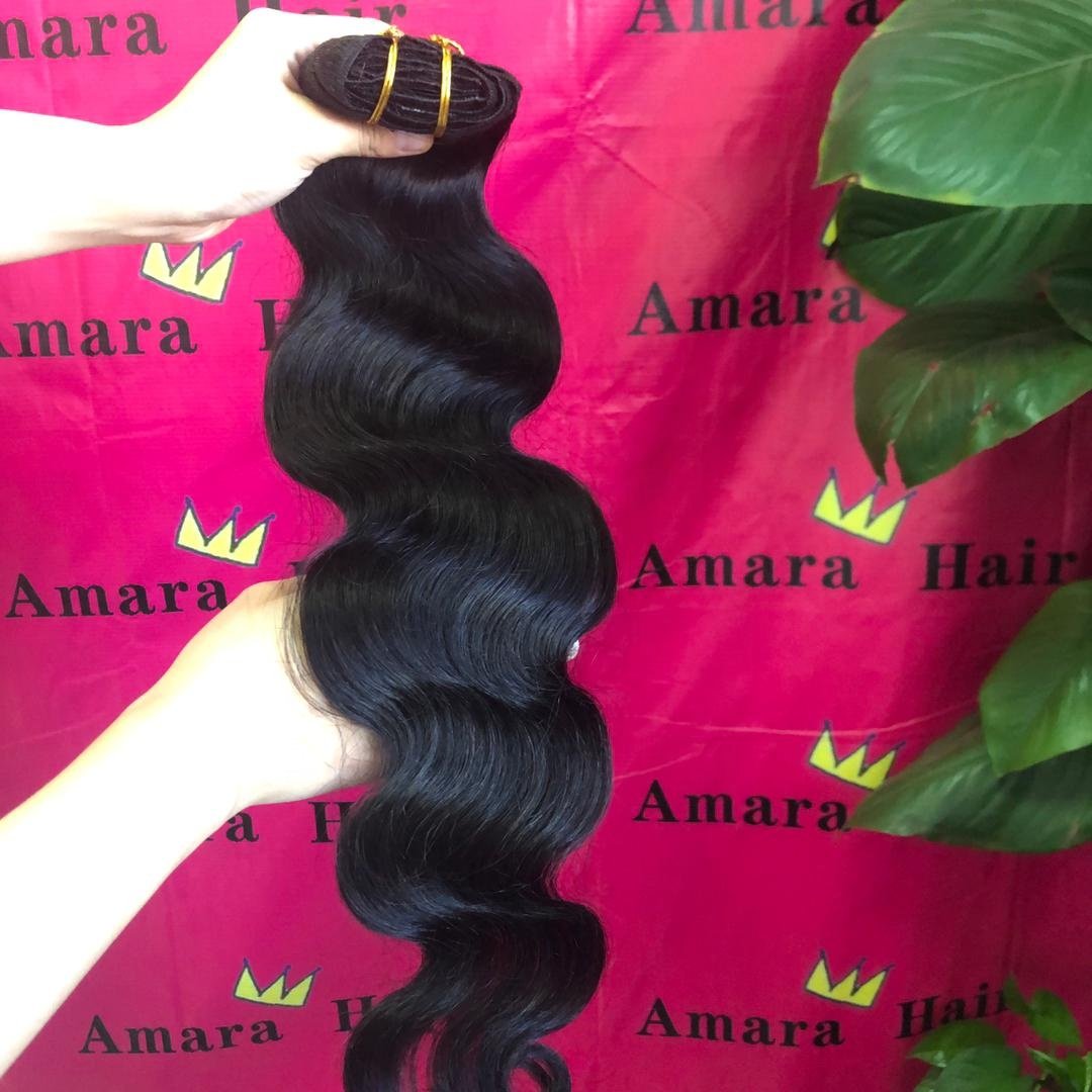 Amara Hot selling clip in hair extensions 100human hair wholesale remy hair extensions clip-in in stock