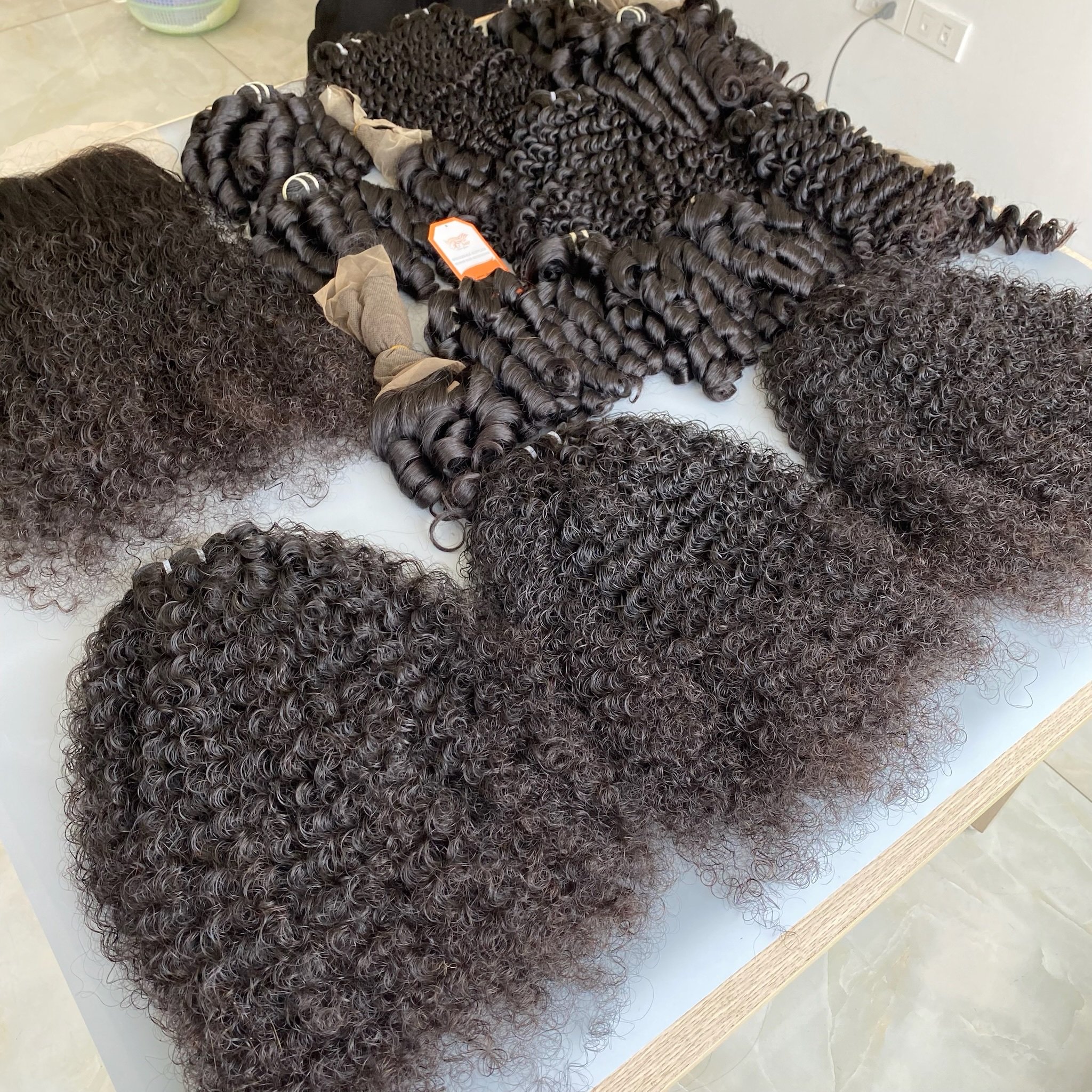 Super Double Drawn Burmese Curly Hair 100% Vietnamese Remy Human Hair Extensions Wholesale Price