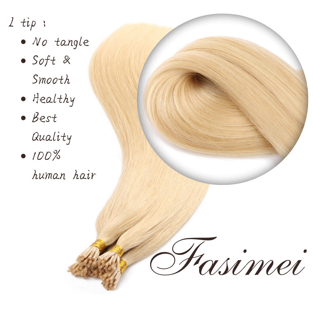 Fasimei Wholesale Price Cuticle Aligned Hair Color I Tip Human Hair Extensions