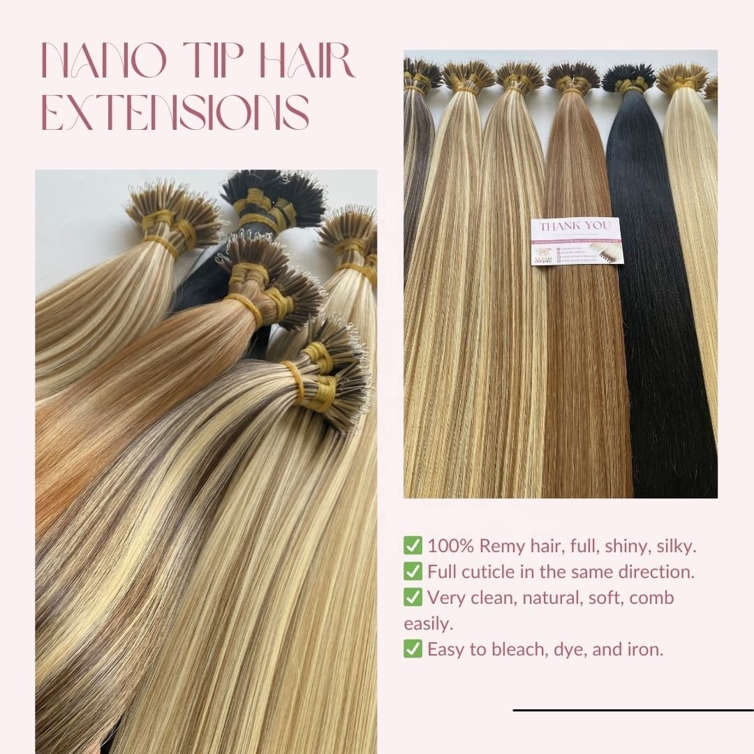 Hot Selling Virgin Cuticle Aligned Russian Hair 20 inch 22 inch Double Drawn Nano Tip Hair Extensions Human Hair Extension