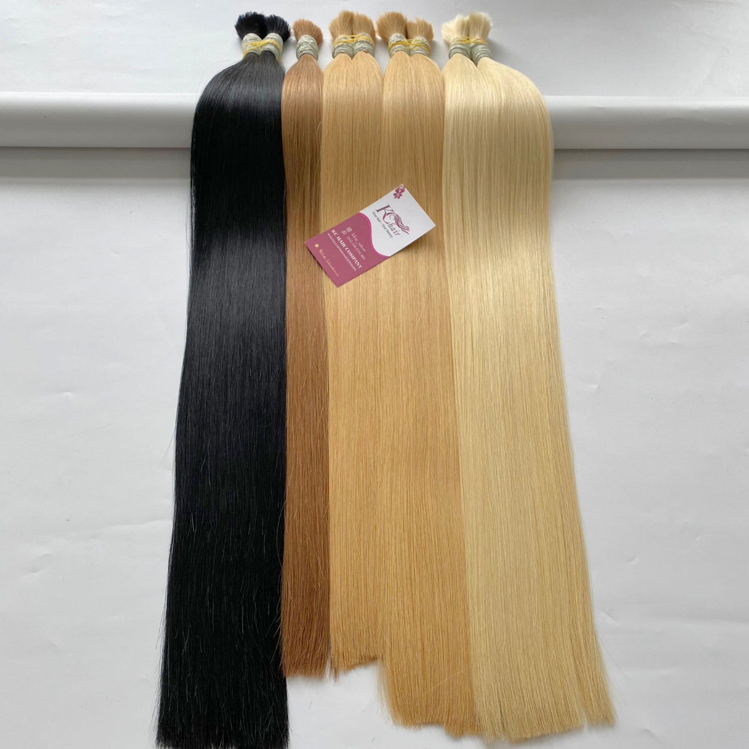 Top Product Double Bulk Straight Remy Virgin Hair Extensions Machine Double Weft from Vietnam