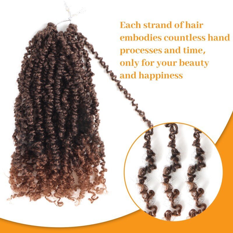 Hot selling Yanky Twist Crochet Hair 8/10/12 in Pre-looped Twist Hair with Curly End Twist Braids hair extension for black women