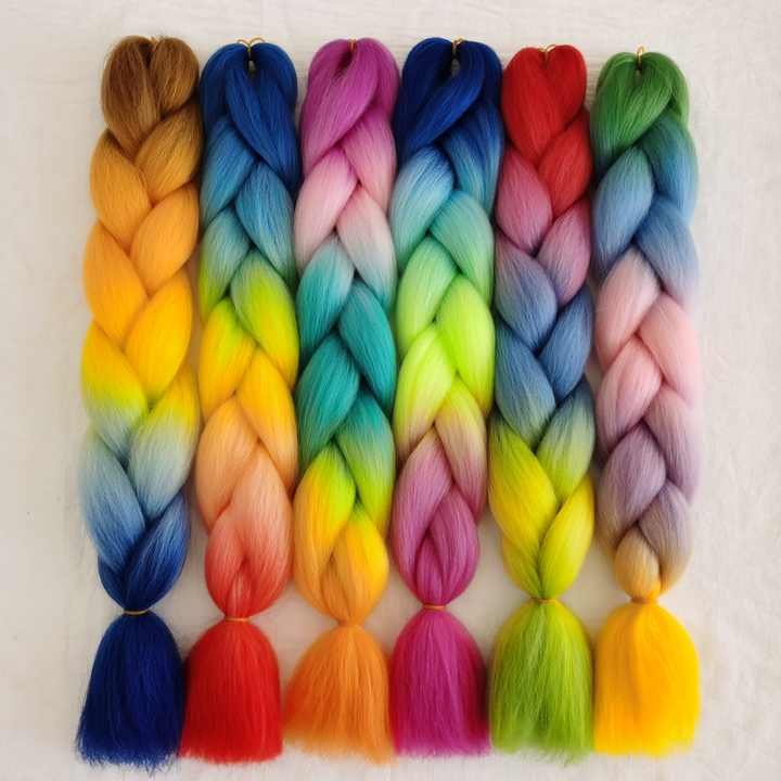 Factory wholesale Jumbo Braid synthetic braids, 24 inch African women's hair extensions, DIY Ombre colored braids