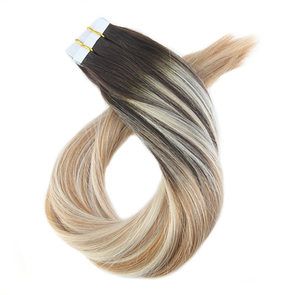 Factory wholesale human hair toupee pu tape in hair extensions with double drawn