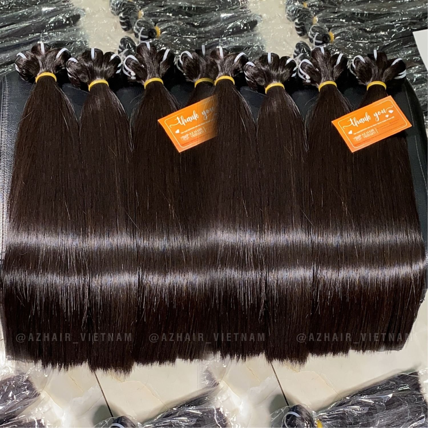 Wholesale 100% Vietnamese Raw Human Hair Extensions Super Double Drawn Bone Straight Customized Color Natural Black