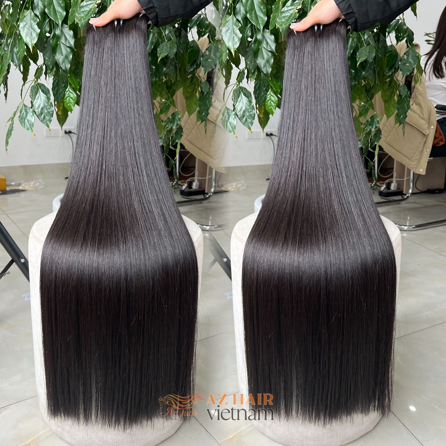 Wholesale 100% Vietnamese Raw Human Hair Extensions Super Double Drawn Bone Straight Customized Color Natural Black