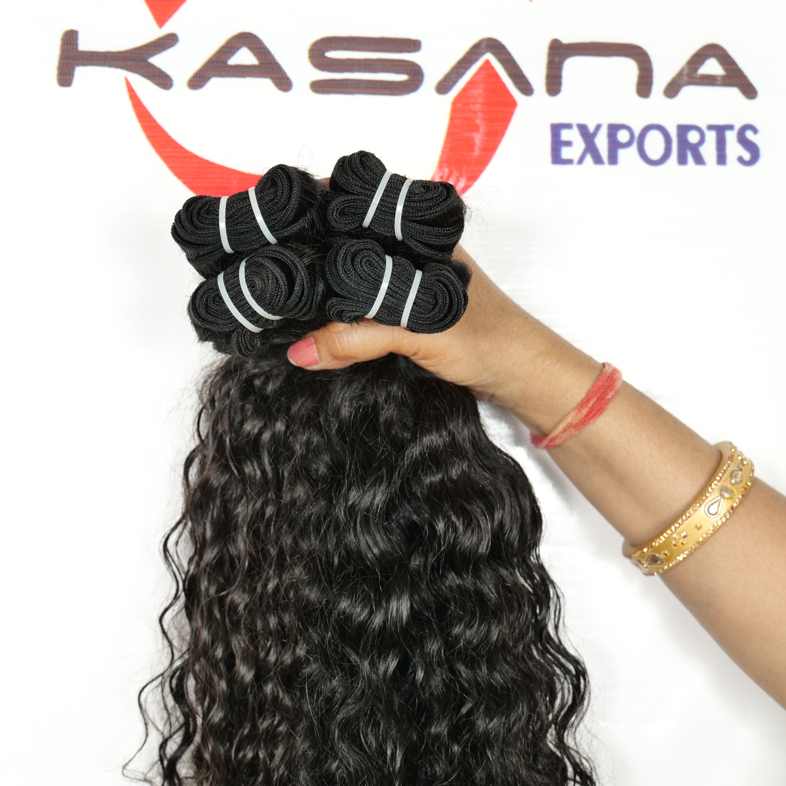 Cuticle Aligned 100% Indian Curly bundle machine double weft unprocessed weaving Natural cuticle aligned Human Hair Extensions