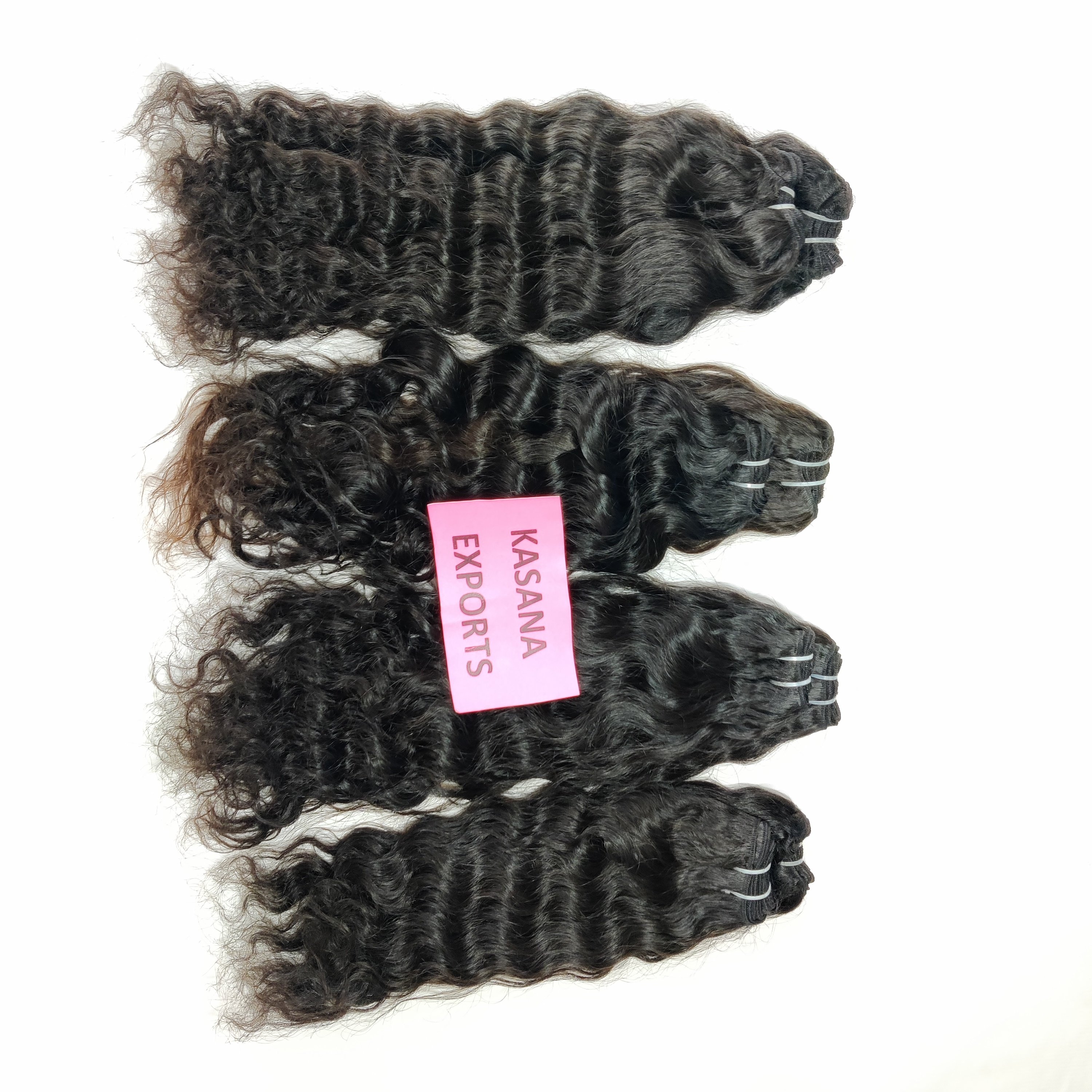 Cuticle Aligned 100% Indian Curly bundle machine double weft unprocessed weaving Natural cuticle aligned Human Hair Extensions
