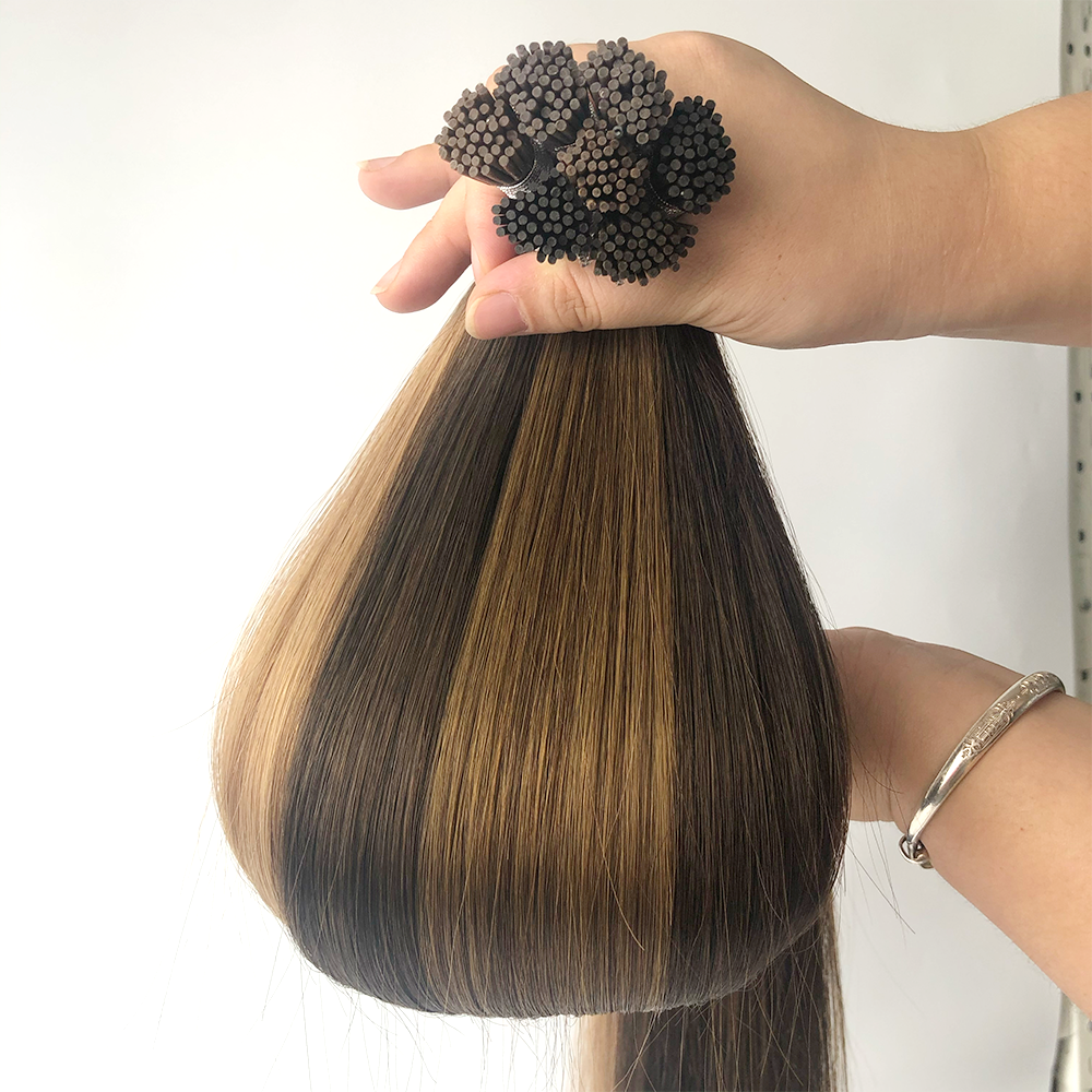 Wholesale 100 Keratin Remy Russian I Tips Human Hair Extensions Easy to Install and Remove
