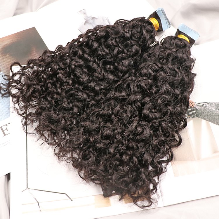 Cuticle Aligned Vrigin Human Hair Extension tape hair deep curly raw indian temple hair tape ins extensions