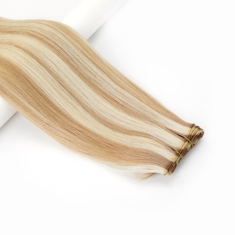Stable Quality Double Drawn Remy Ombre 100% Russian Human Hair Wholesale Hand Tied Weft Hair Extensions