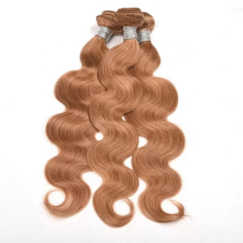 XMH Blonde Bundles Body Wave Bundles Brazilian Hair Weave Bundles #27 Honey Blonde Human Hair Extension