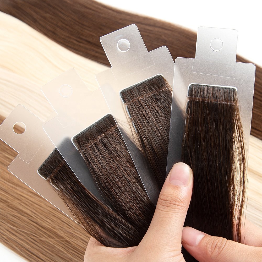 Hot Sell injected tape in hair extension invisible tape in extensions remy hair human hair extensions (light color) double weft