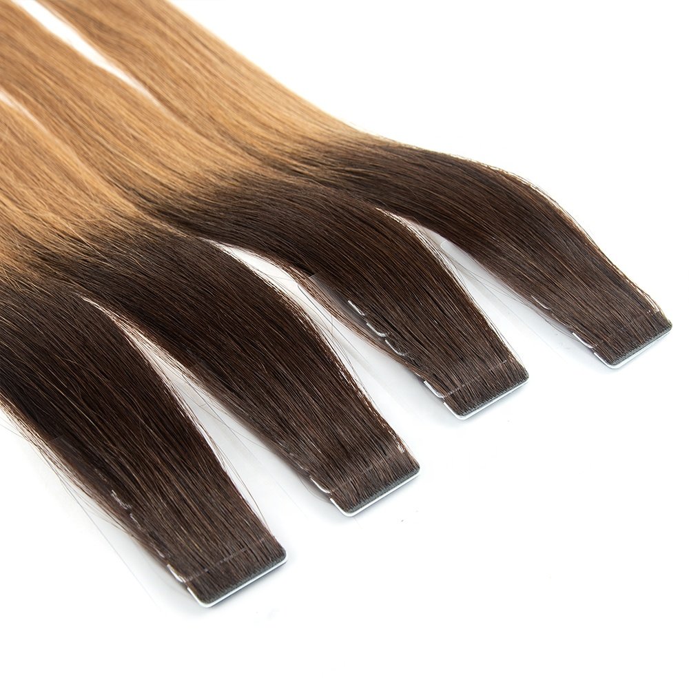 Hot Sell injected tape in hair extension invisible tape in extensions remy hair human hair extensions (light color) double weft