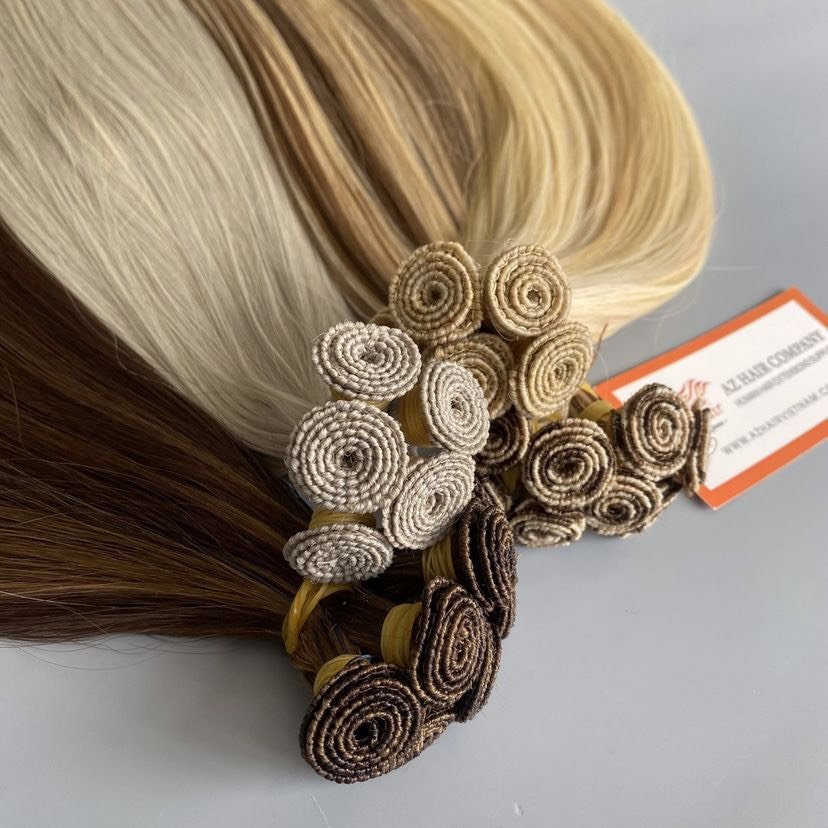 New Arrival Hand Tied Double Drawn Cuticle Aligned Human Hair Extensions Genius Hair Weft High Quality