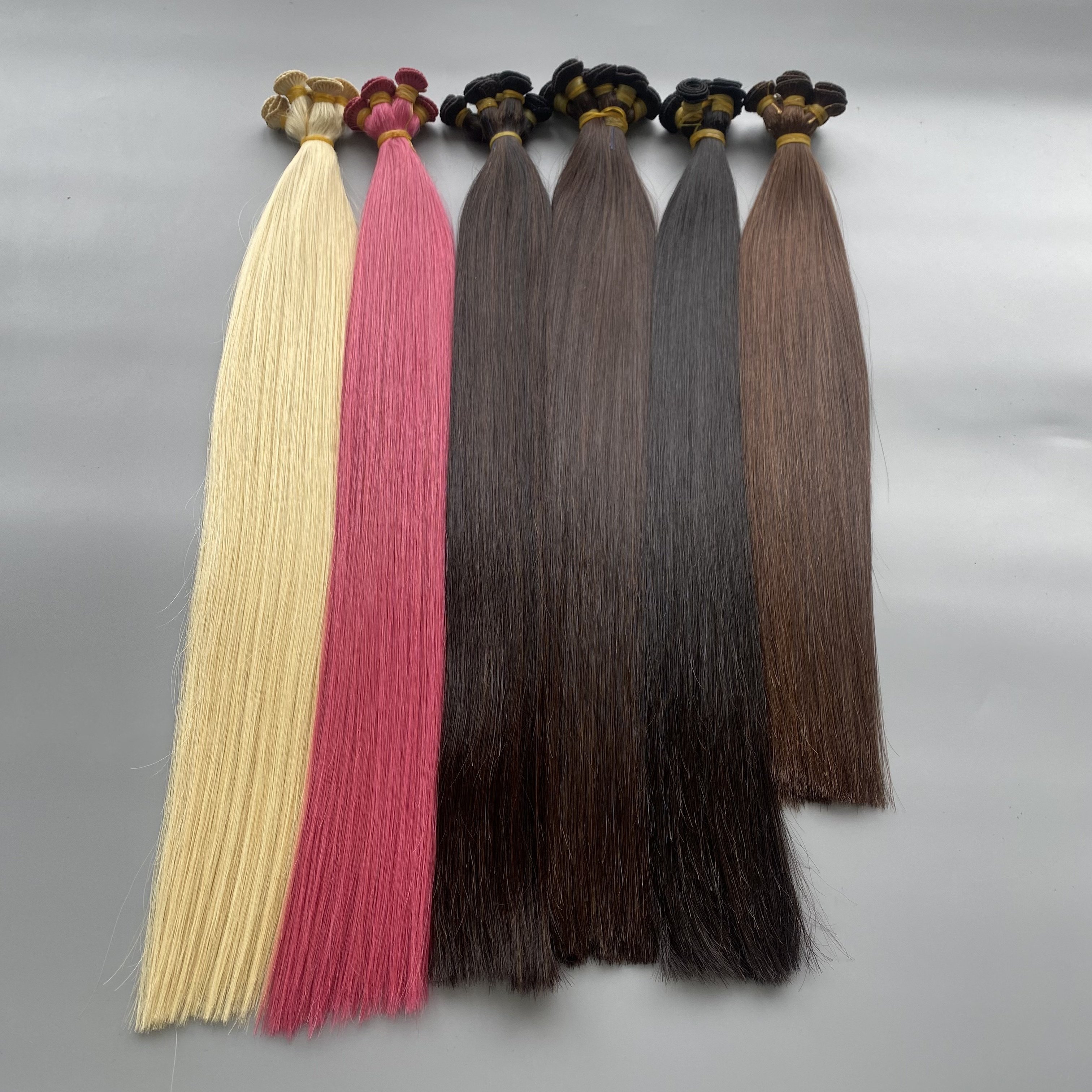 New Arrival Hand Tied Double Drawn Cuticle Aligned Human Hair Extensions Genius Hair Weft High Quality