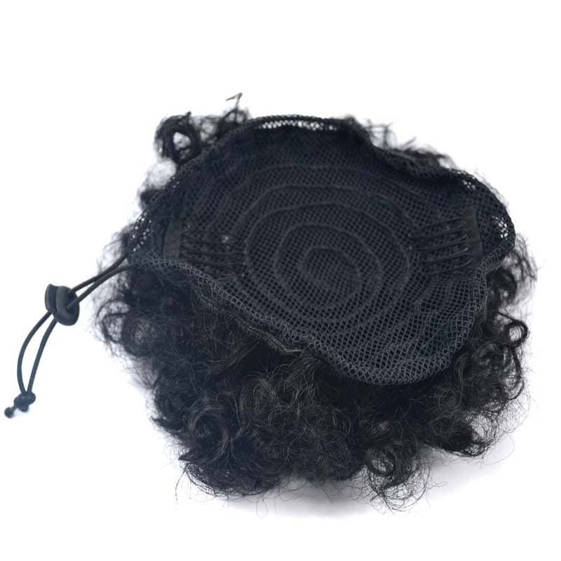 human hair bun Afro Puff Drawstring Ponytail Hair 8Inch Short Afro Kinkys Curly Afro Bun Extension Hairpieces Large Size