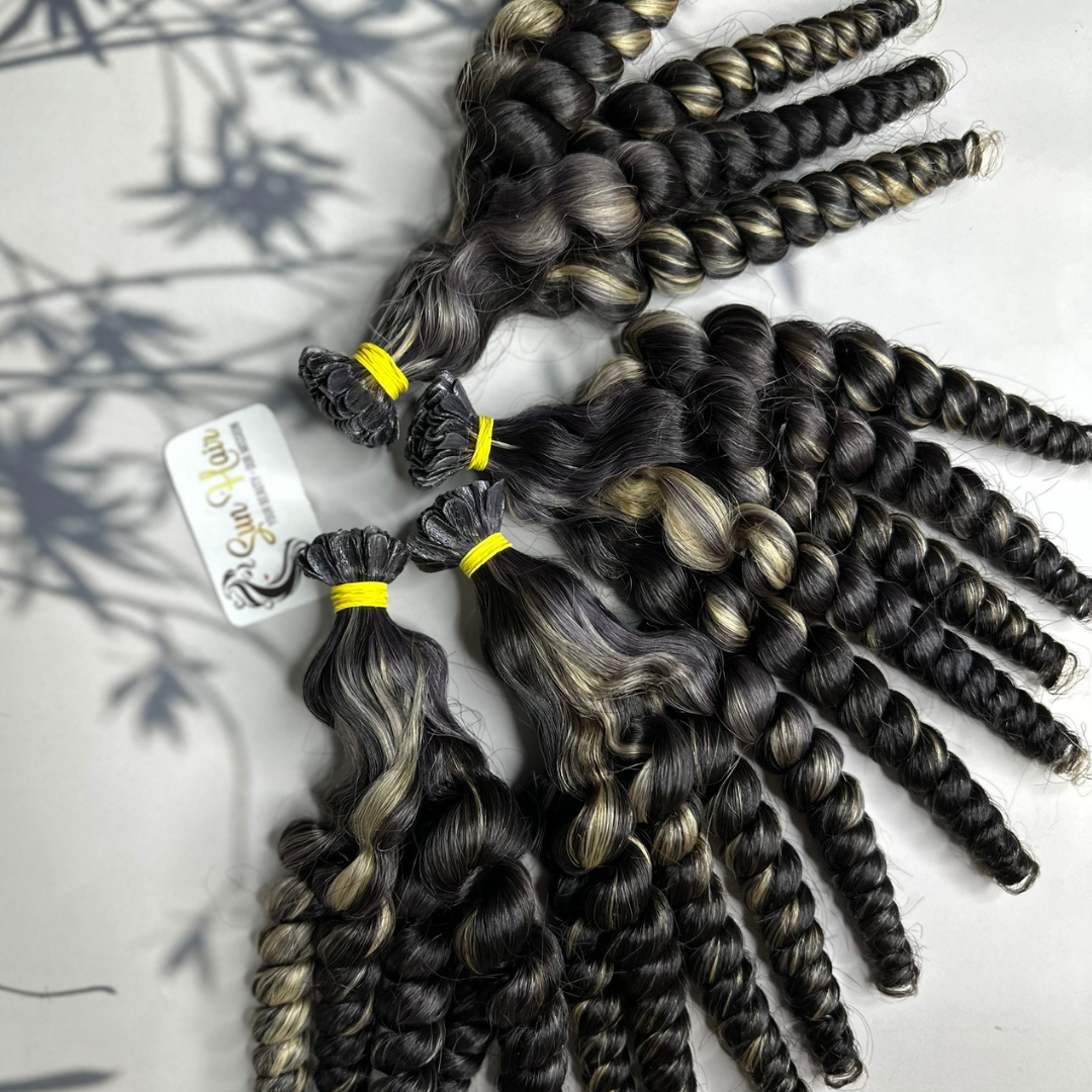 Sun Hair Company Best Selling Premium Quality Afro Curly Piano Color U tip Keratin 100% Vietnamese Hair Human Hair Extensions